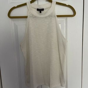 Topshop ivory high neck tank